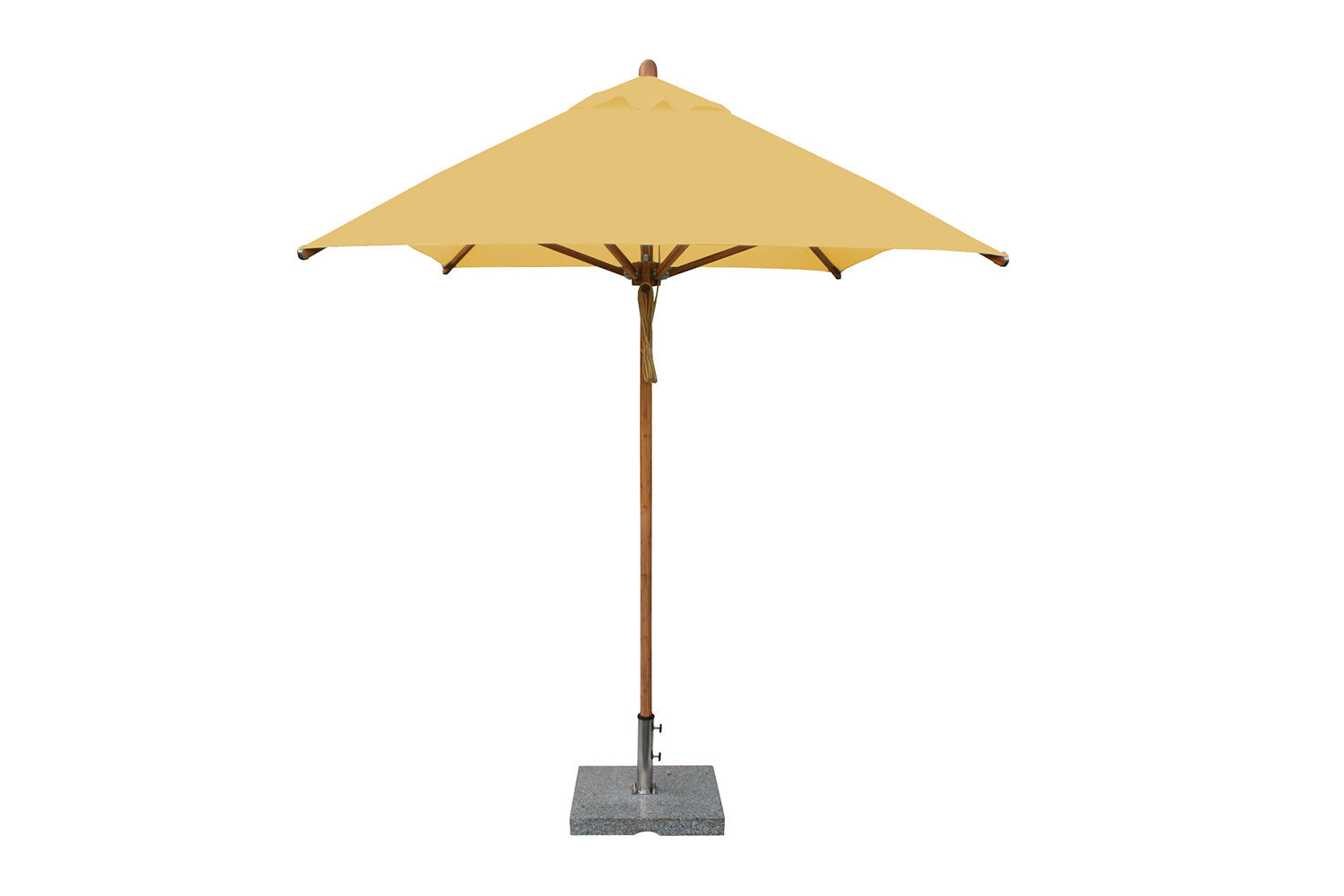 Bambrella Levante 6.5' x 10' Rectangular Bamboo Outdoor Umbrella with Pulley Lift – No Tilt, 1.5" Pole, 6 Ribs, 3m REC-L-38MM