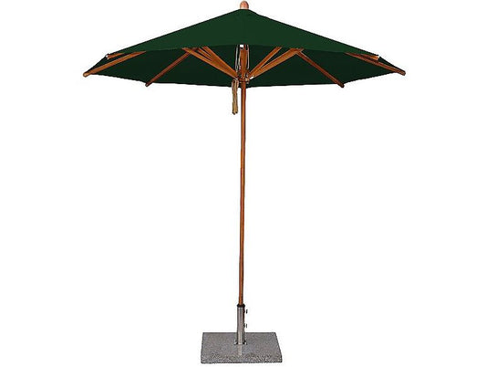 Bambrella Levante Bamboo 8.5' Round Outdoor Umbrella with Pulley Lift