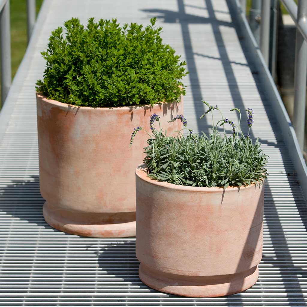 Campania International Sombra Planter in Terra Cotta set of 2