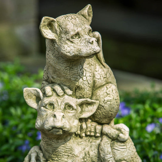On The Lookout Dragons Concrete Garden Statue - Campania #S422
