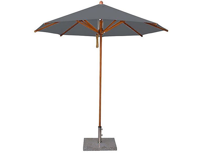 Bambrella Levante Bamboo 8.5' Round Outdoor Umbrella with Pulley Lift