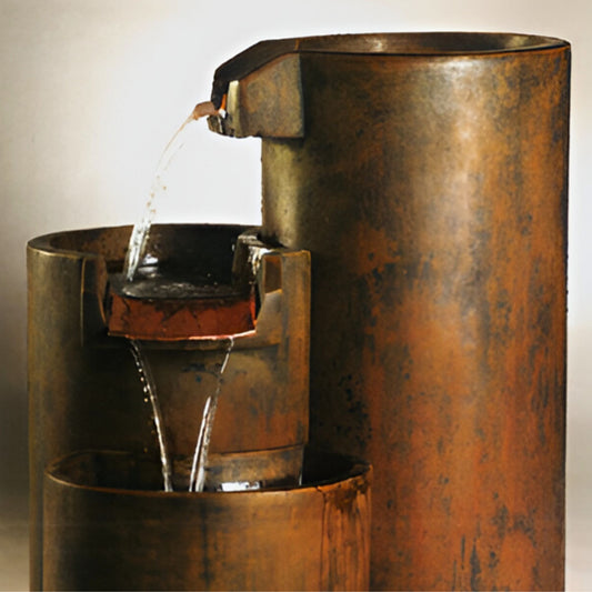 Fiore Round Cascade Concrete Fountain - #AV117