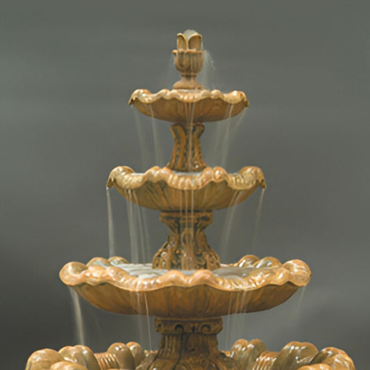 Fiore Italian Tall 4-Tier Concrete Fountain - #IT4