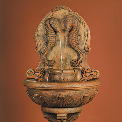 Fiore Sea Horse Concrete Wall Fountain - #2061