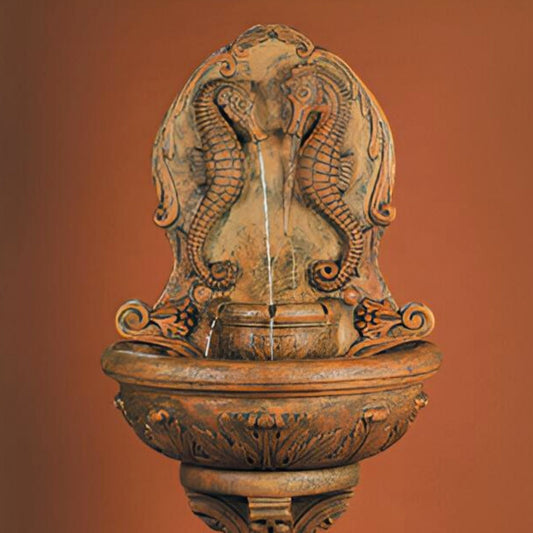 Fiore Sea Horse Concrete Wall Fountain - #2061