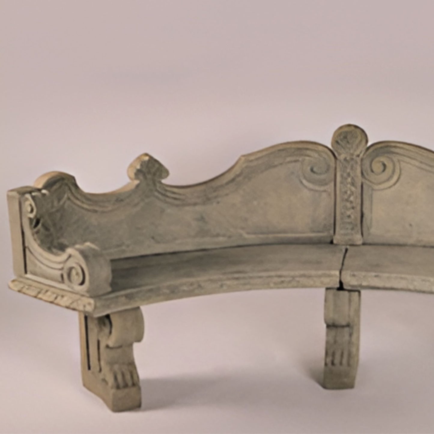 Fiore Venetian Curved Concrete Garden Bench - #613