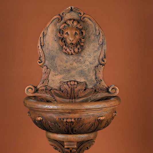Fiore Classic Lion Concrete Wall Fountain