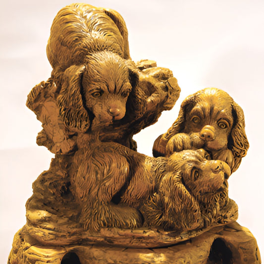 Fiore Playful Pups Concrete Fountain - #2010