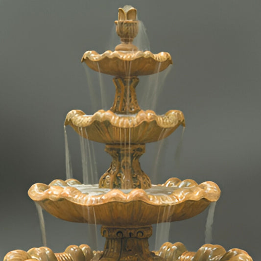 Fiore Italian Low 4-Tier Concrete Fountain - #IT4