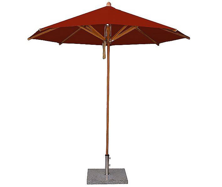 Bambrella Levante Bamboo 8.5' Round Outdoor Umbrella with Pulley Lift