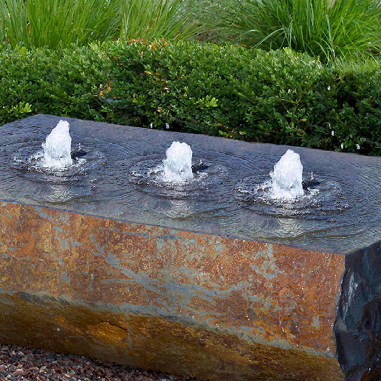 Blue Thumb Basalt Block "Ichise" Triple Drilled Fountain - Complete Kit