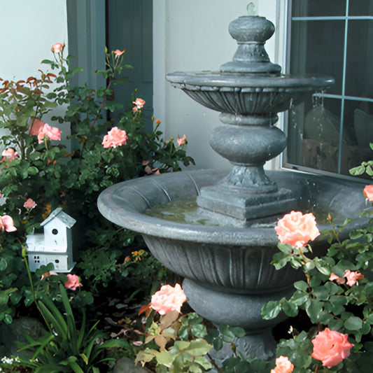 Fiore Stone Formal 2-Tier Garden Fountain #2072