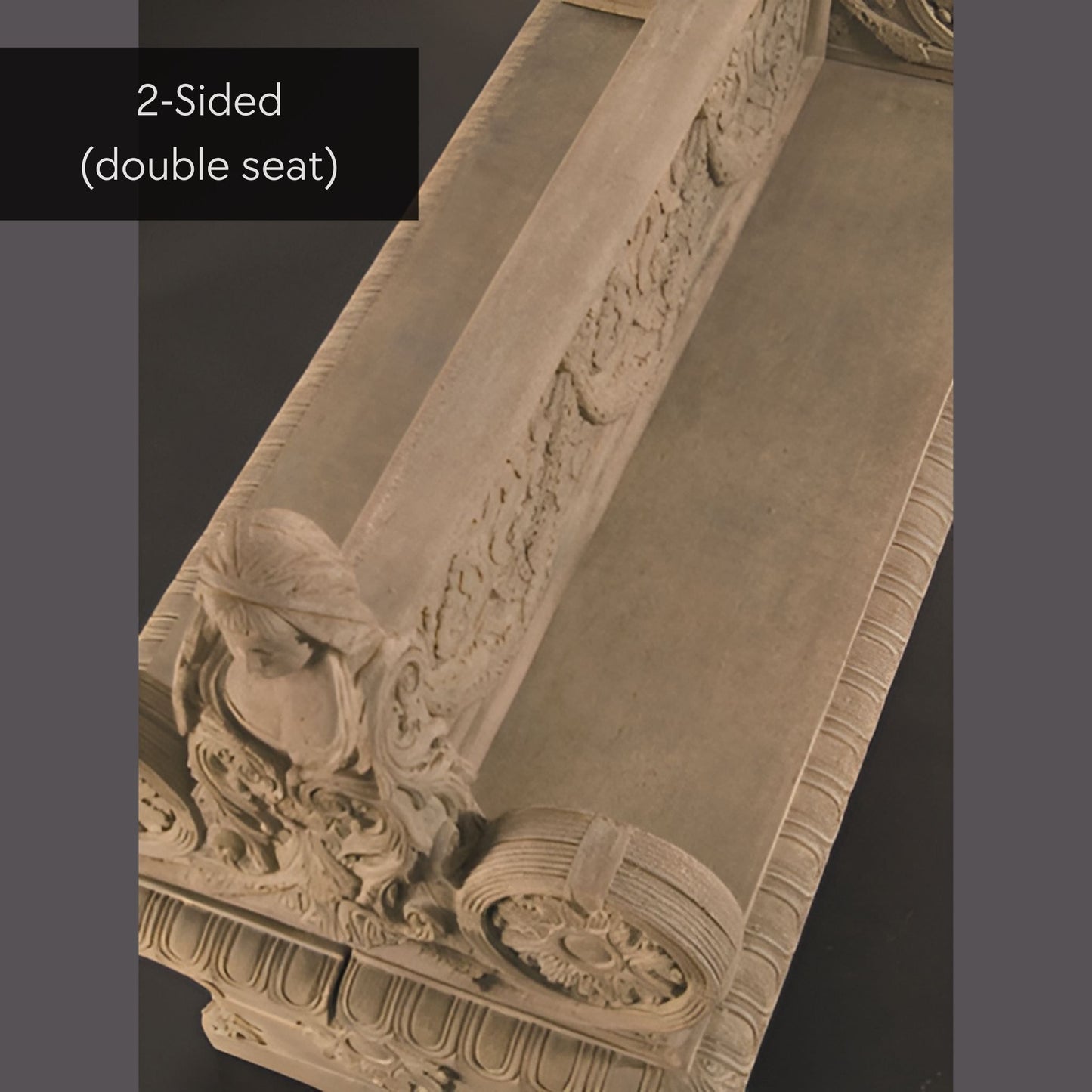 Fiore Bench of Nobility 2-Sided Concrete Garden Bench - #629