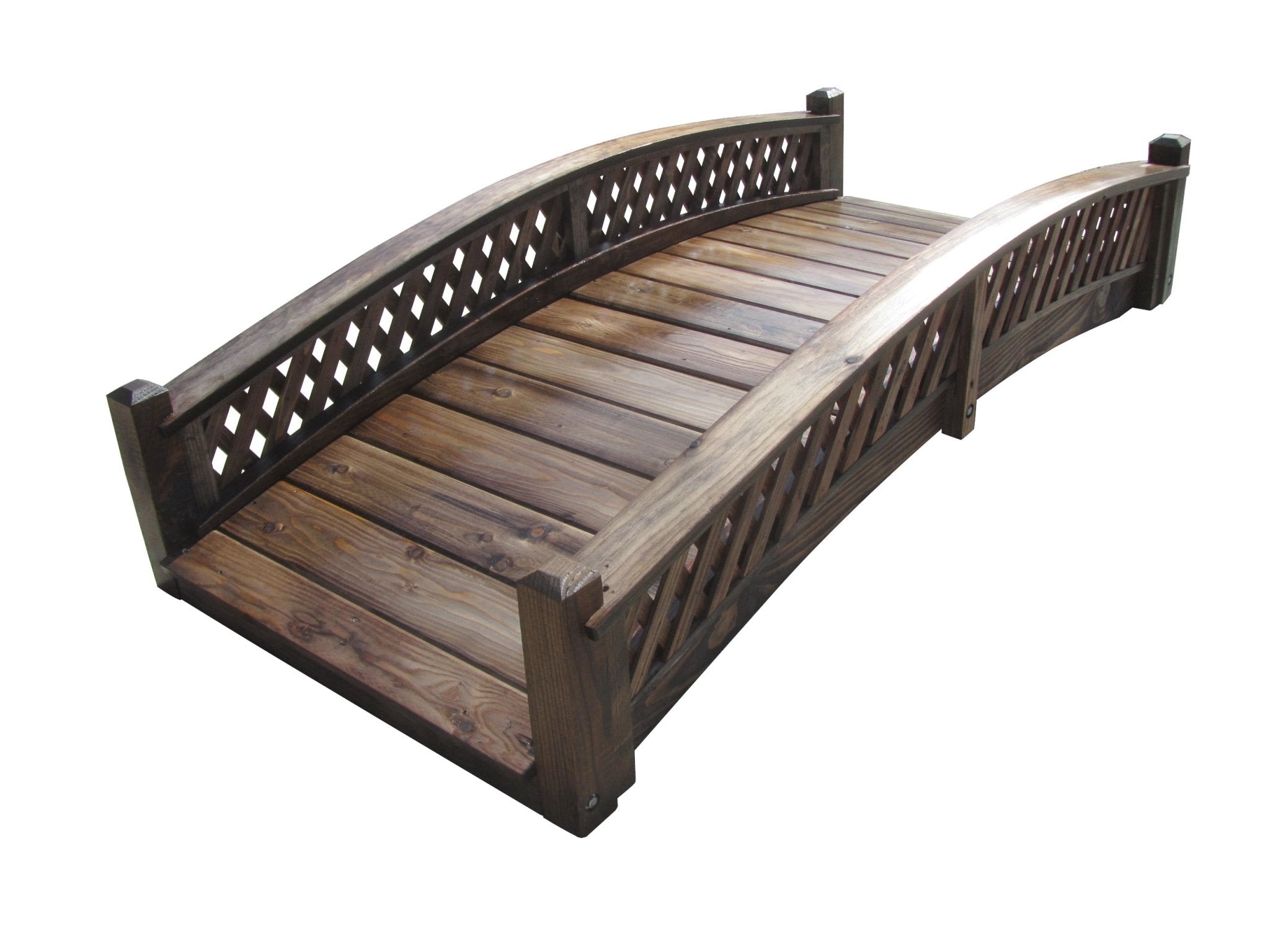 Butterfly Garden Bridge with Diamond Lattice Railings 6 ft.