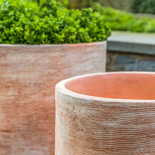 Campania International Sgraffito Planter in Terra Cotta set of 3