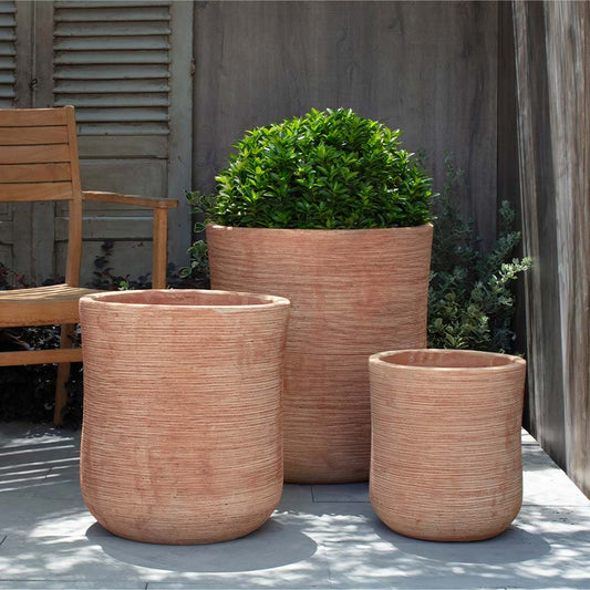 Campania International Aspen Planter in Terra Cotta set of 3