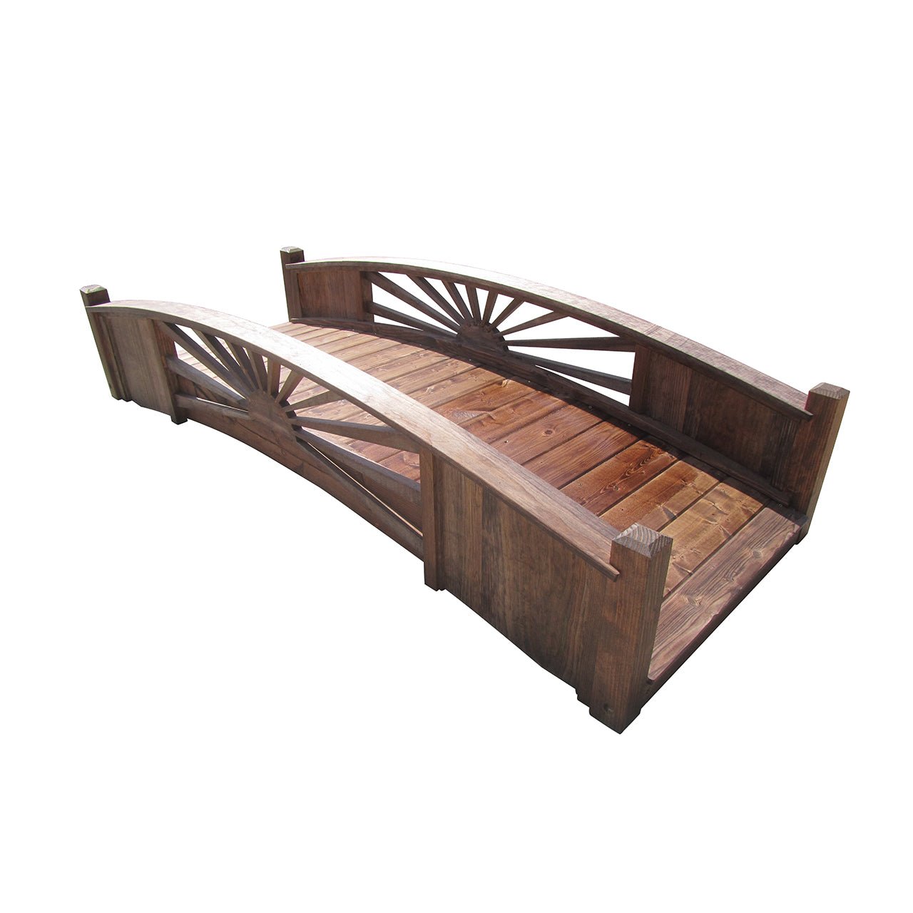 Sunburst Wooden Garden Bridge 8 ft.