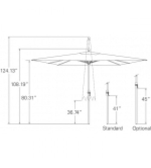 Treasure Garden 8'X11' Rectangular Market Umbrella