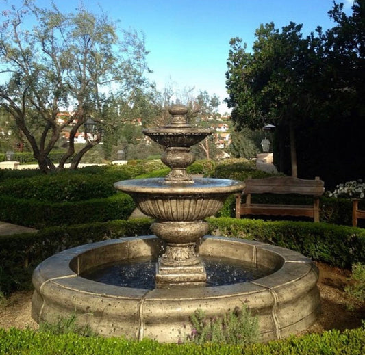 Fiore Stone Formal Garden Fountain with Pond #2072-FP
