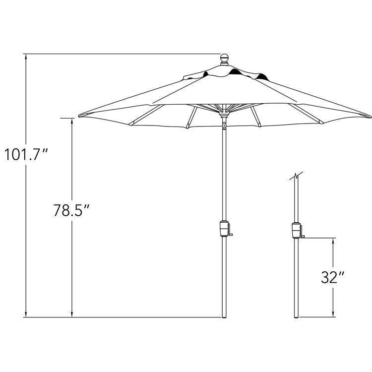 SimplyShades Catalina 9' Octagonal Push Button Tilt Umbrella