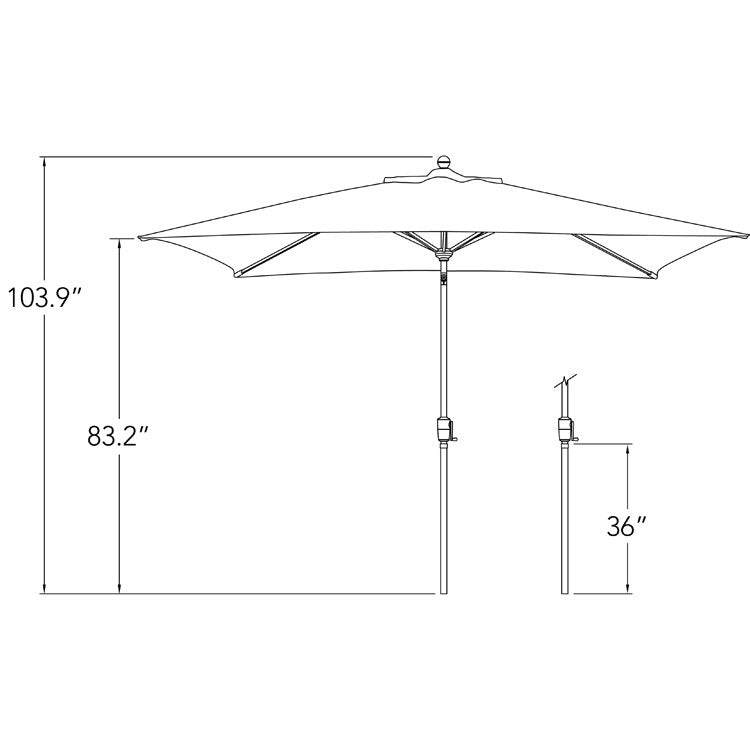 Simlpyshade Catalina 6.6' x 10' Rectangular Push Button Tilt Umbrella