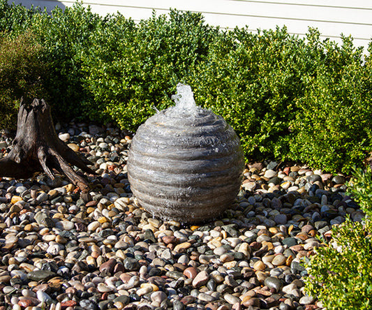 Blue Thumb Smooth Ribbed Limestone Sphere Fountain Kit ABART5016