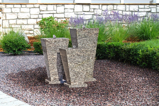 Blue Thumb Triple Granite Urn Fountain - Complete Kit