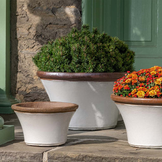 Campania Enfield Glazed Terra Cotta Planter - Nested Set of 3