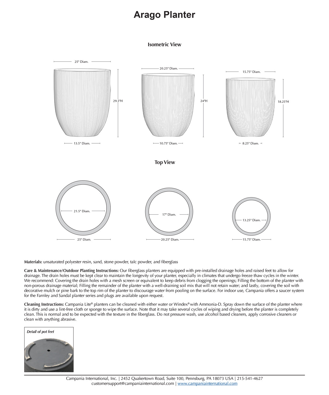 Campania International Arago Planter | Lite® Collection