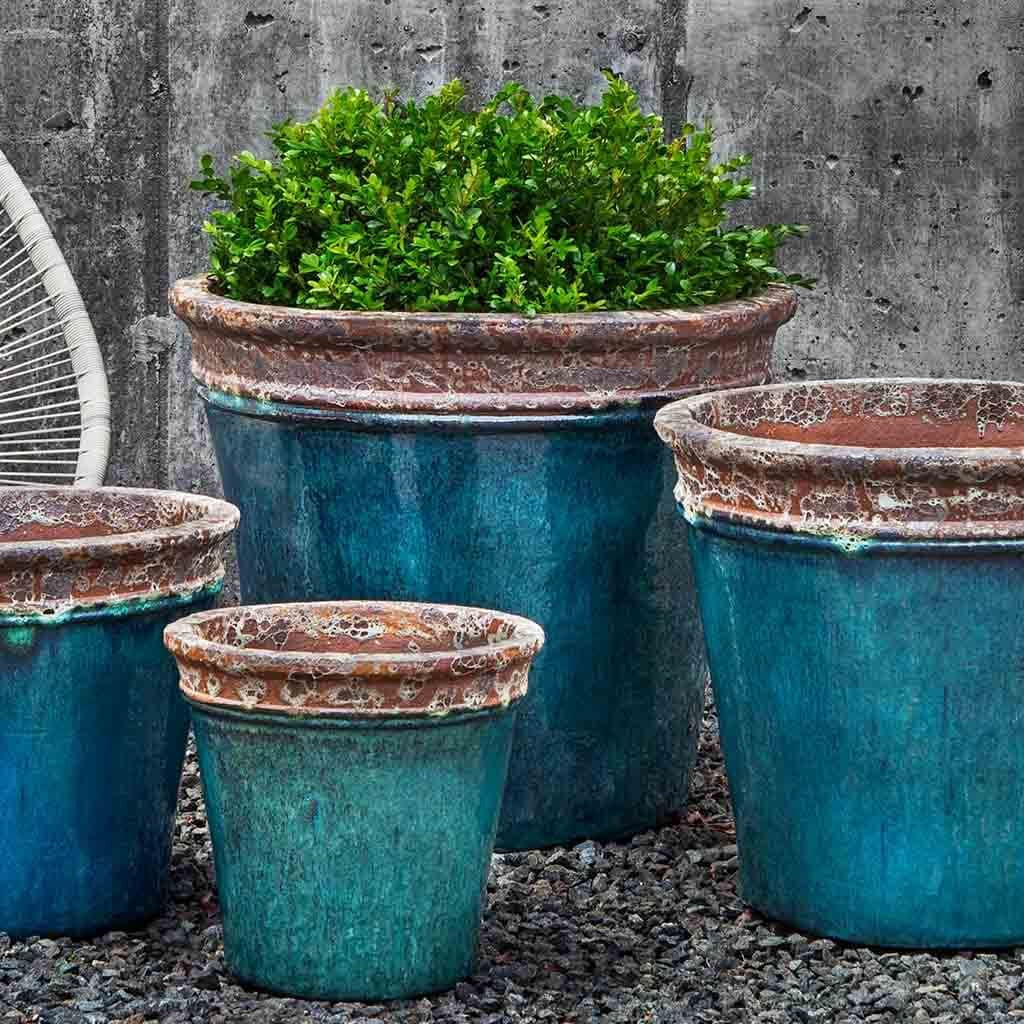 Campania Baia Planter Nested Set of 4 | Beachcomber Glazed Collection