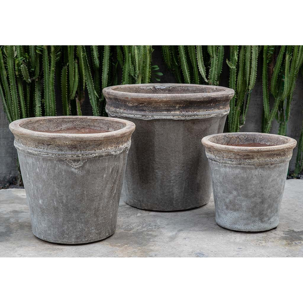 Campania Baia Planter Nested Set of 3 | Beachcomber Glazed Collection