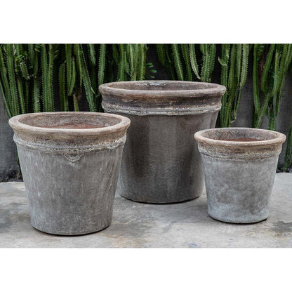 Campania Baia Planter Nested Set of 3 | Beachcomber Glazed Collection