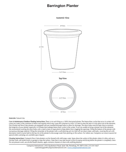 Campania  Barrington Terra Cotta Planter