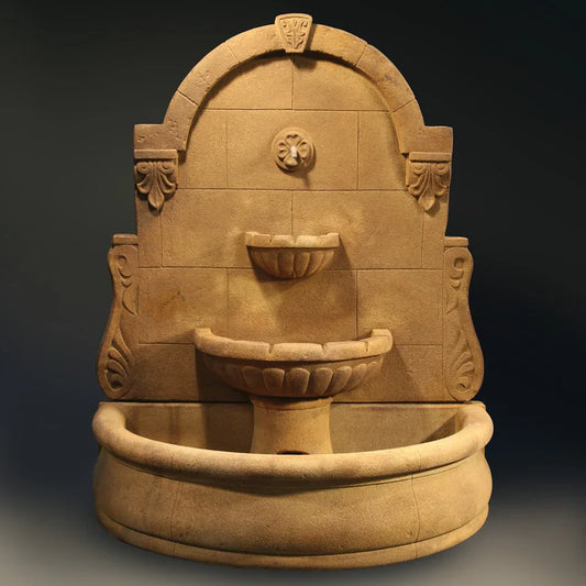 Fiore Stone Bavarian Wall Fountain in Cast Stone