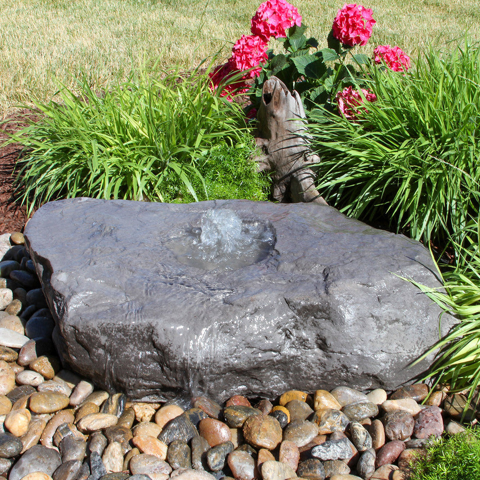 Blue Thumb Large Bird Bath GFRC Boulder Fountain - Complete Kit