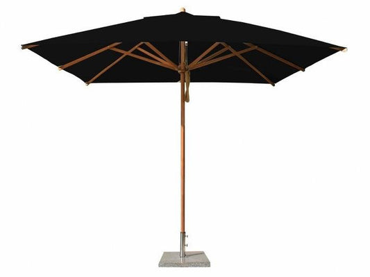 Bambrella Levante Wood 10 Foot Square Pulley Lift Patio Umbrella-  Pole Diameter 2”