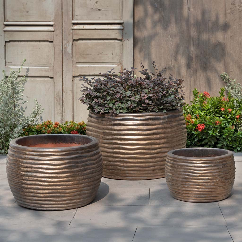 Campania Montauk Planter Nested Set of 3 | Glazed Collection
