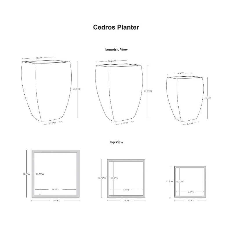 Campania Cedros Planter Nested  Set of 3 | Fiber Cement Collection