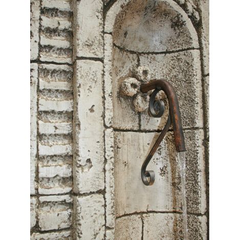 Fiore Stone Champagne Wall Fountain in Cast Stone - 205-FW
