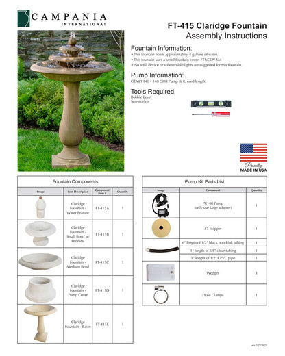 Campania International Cladridge Fountain