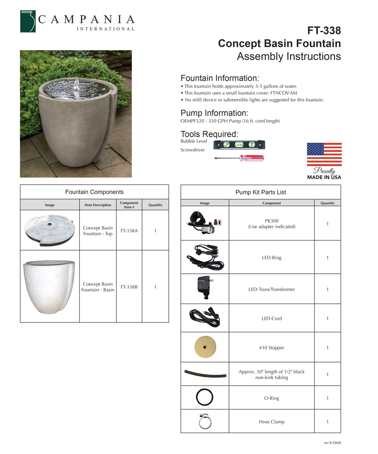 Campania International Concept Basin Fountain