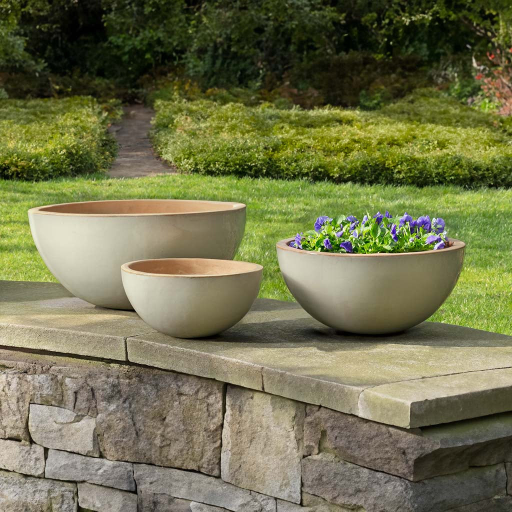 Campania Glenside Bowl Planter Nested Set of 3 | Glazed Collection