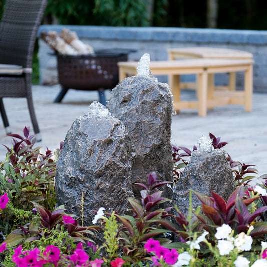 Blue Thumb Triple Matterhorn GFRC Boulder Fountain - Complete Kit
