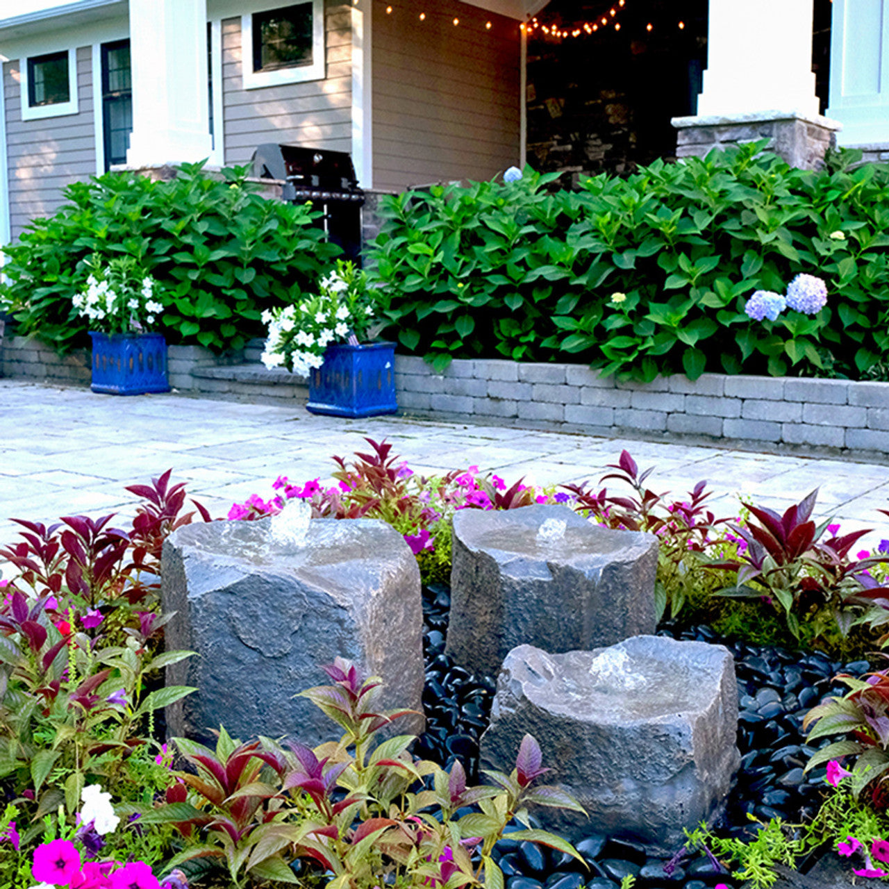 Blue Thumb Triple Falls GFRC Boulder Fountain - Complete Kit