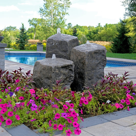 Blue Thumb Triple Watershed GFRC Boulder Fountain - Complete Kit