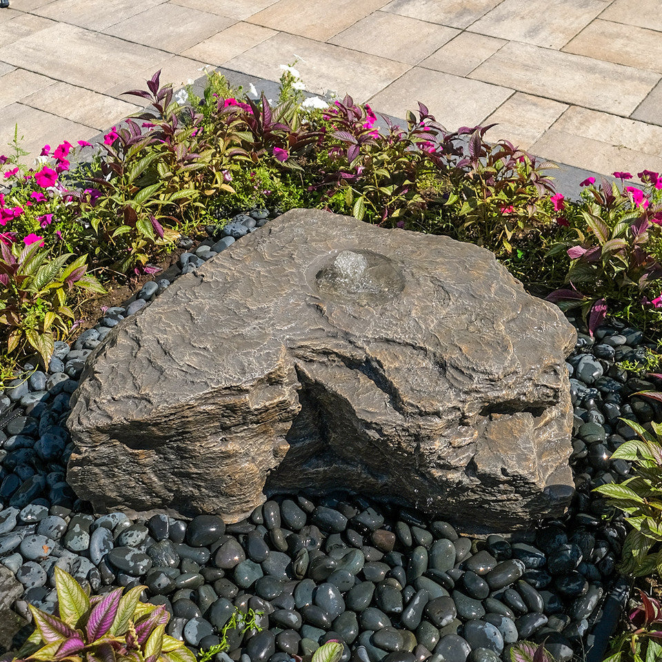 Blue Thumb Horseshoe Falls GFRC Boulder Fountain - Complete Kit