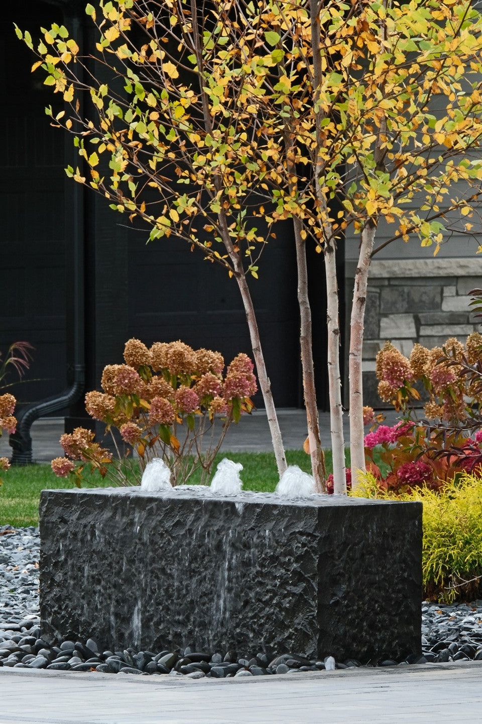 Blue Thumb Basalt Block "Yasuyuki" Triple Drilled Fountain - Complete Kit