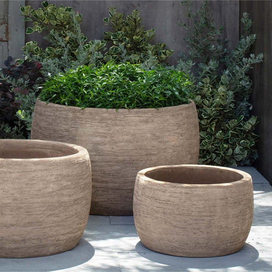 Campania Denali Low Planter Set of 3 | Glazed & Terra Cotta Collection