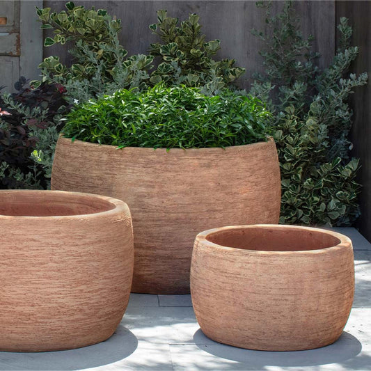 Campania Denali Low Planter Set of 3 | Glazed & Terra Cotta Collection