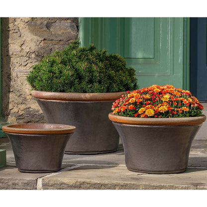 Campania Enfield Glazed Terra Cotta Planter - Nested Set of 3